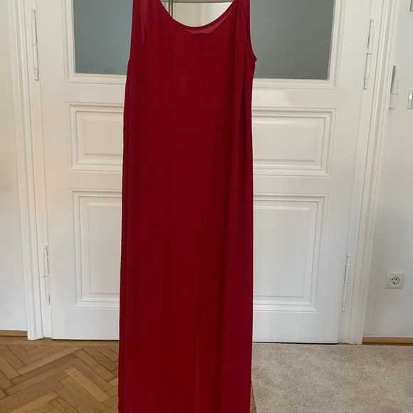 J Crew dark red maxi slip dress L EUC like new condition - Picture 5 of 12